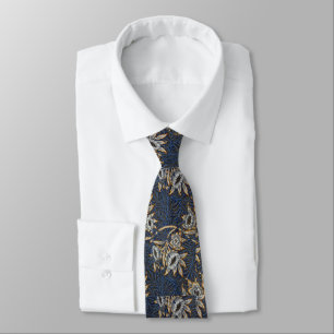 Cravate Tulipe Saules Motif Bleu Floral de William Morris