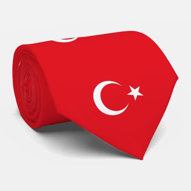 Cravate Turkey flag Turkish (Roulé)