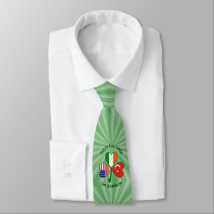 Cravate Turkish Irish American Flags Shamrock Your Name