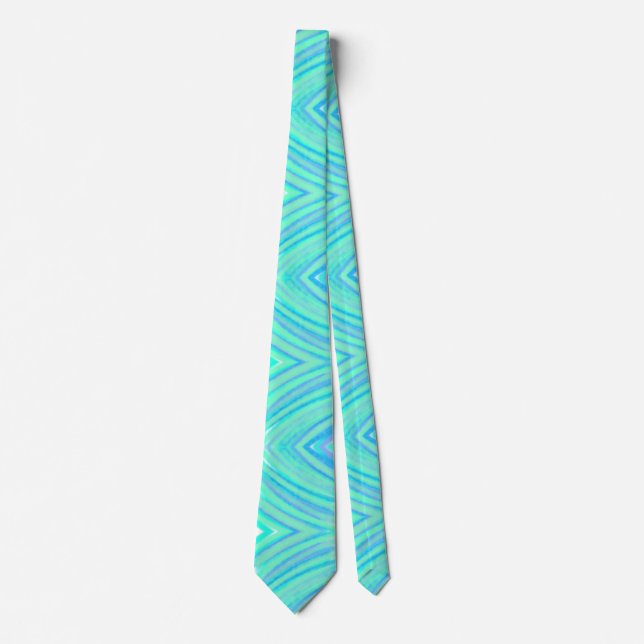Cravate Turquoise bleu vert filigranes ajouter votre monog (Devant)