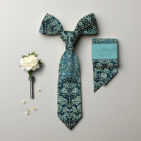 Turquoise Blue Victorian-Era Floral Snowberry Homm