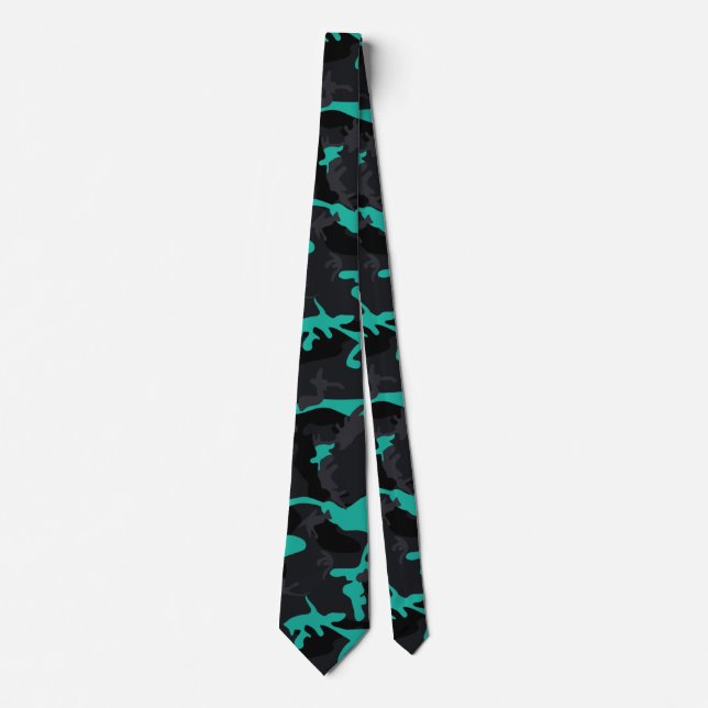 Cravate Turquoise Camo (Devant)