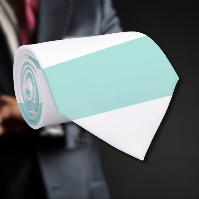 Cravate Turquoise clair et rayures horizontales larges bla (Créateur téléchargé)