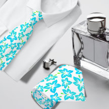 Turquoise Hibiscus motif hawaïen