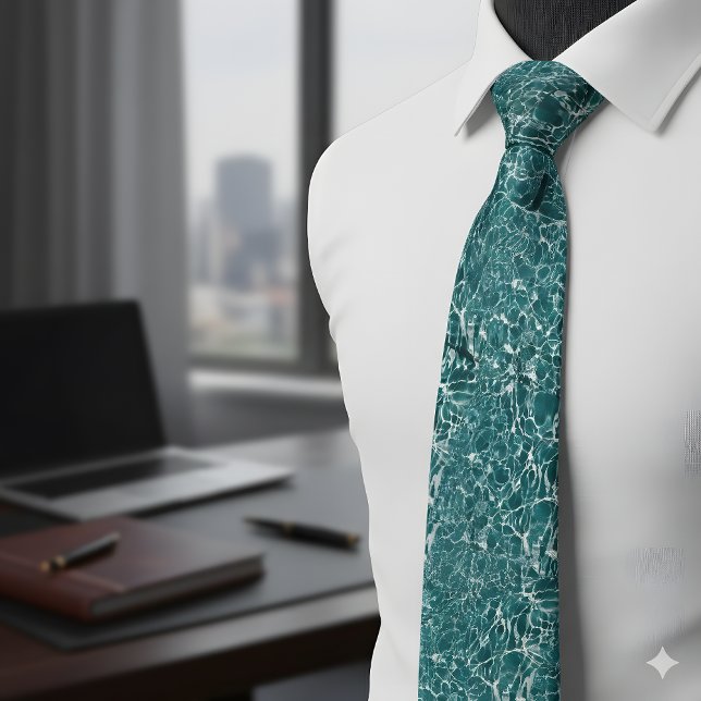 Cravate Turquoise Water Caustics Tie (Créateur téléchargé)