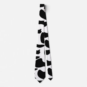 Cravate Two Sided Black and White Holstein Cow Pattern Tie