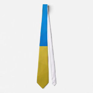 Cravate Ukraine drapeau bleu jaune motif maillage géométri