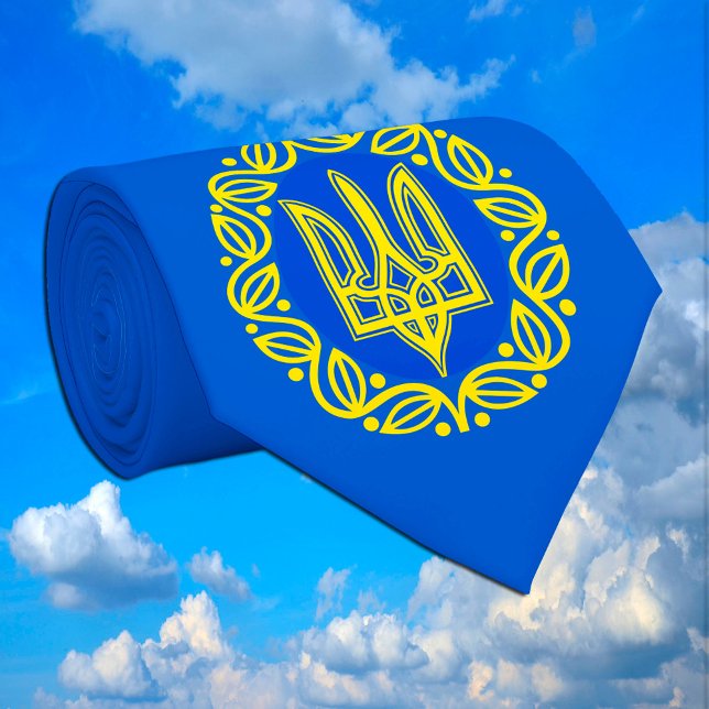 Cravate Ukraine, drapeau, Coat of Arms, Ukrainian Tryzub (Créateur téléchargé)
