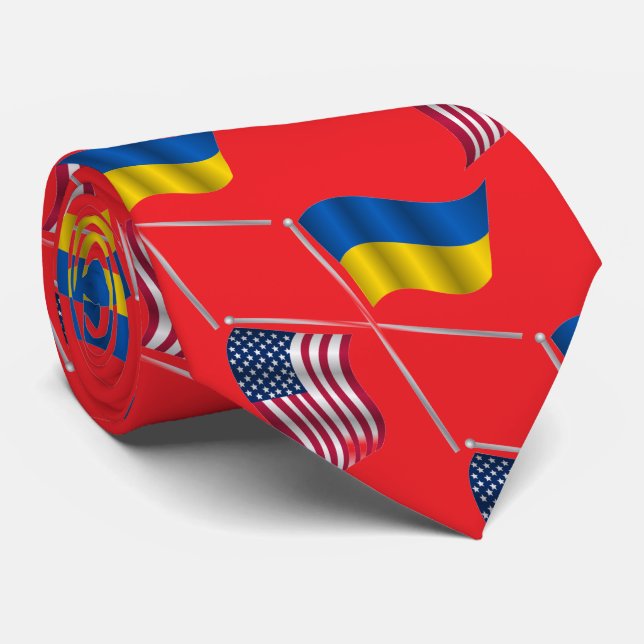 CRAVATE UKRAINE ÉTATS-UNIS   COLLIER DE TIE (Roulé)