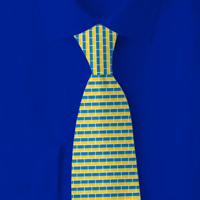 Cravate Ukraine Flag Brick Pattern (Créateur téléchargé)