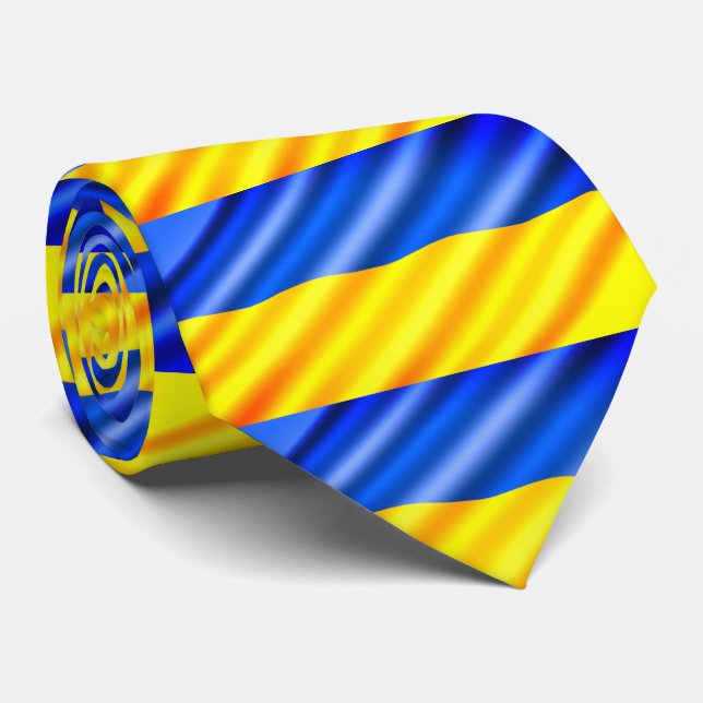 Cravate Ukrainian Flag - Peace - Support Freedom (Roulé)