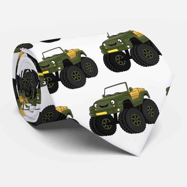Cravate Un Green Monster truck (Roulé)