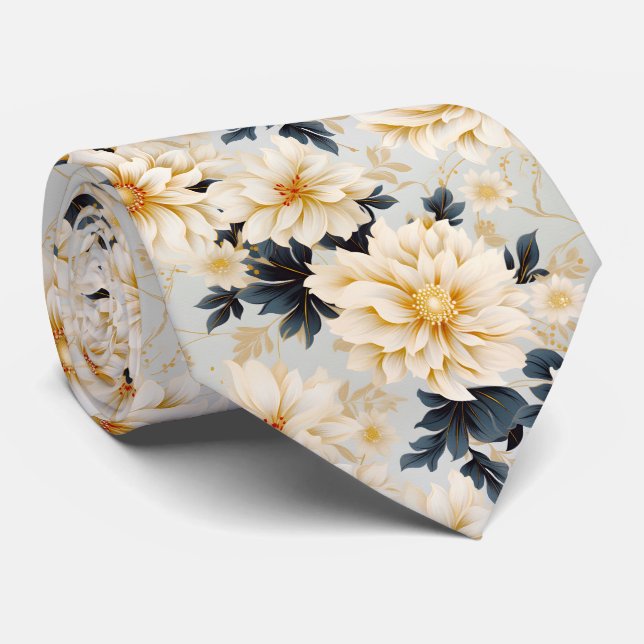 Cravate Un Mariage Floral Series Design 2 (Roulé)