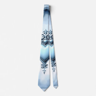 Cravate Une arcade colorée bleu clair aux accents floraux,