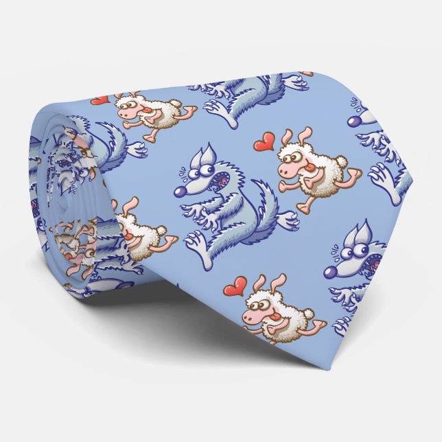 Cravate Une brebis audacieuse amoureuse qui court après un (Roulé)