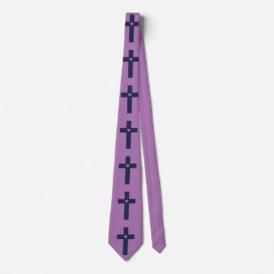Cravate Une croix avec un cœur d'amour sacré