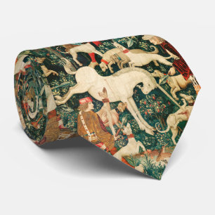 Cravate UNICORN SE DÉFEND, Autres Animaux Rouge Vert