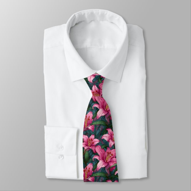 Cravate Unique Gifts For Men Lilies Floral (Attaché)