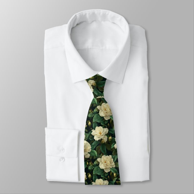 Cravate Unique Mens Accessories Gardenias Floral (Attaché)