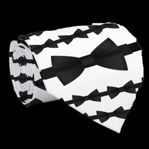 Cravate unique noir et blanc Bowtie Bow
