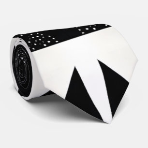 Cravate Unique Pointe Noir et Blanc Moderne