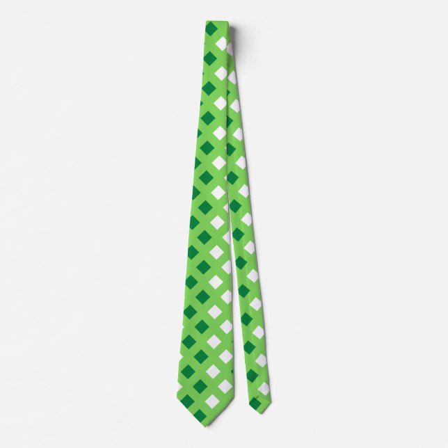 Cravate Unisex Plaid Vert Lumière Classique (Devant)