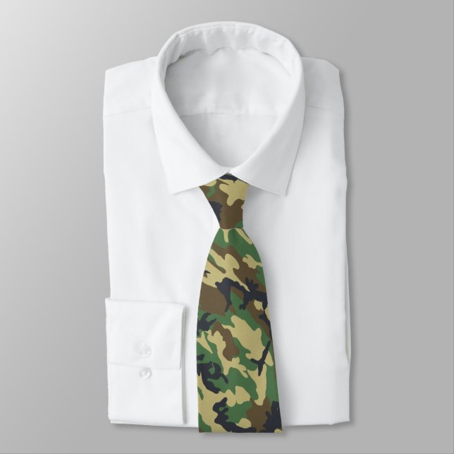 Cravate US Military Camouflage Green Camo Pattern (Attaché)