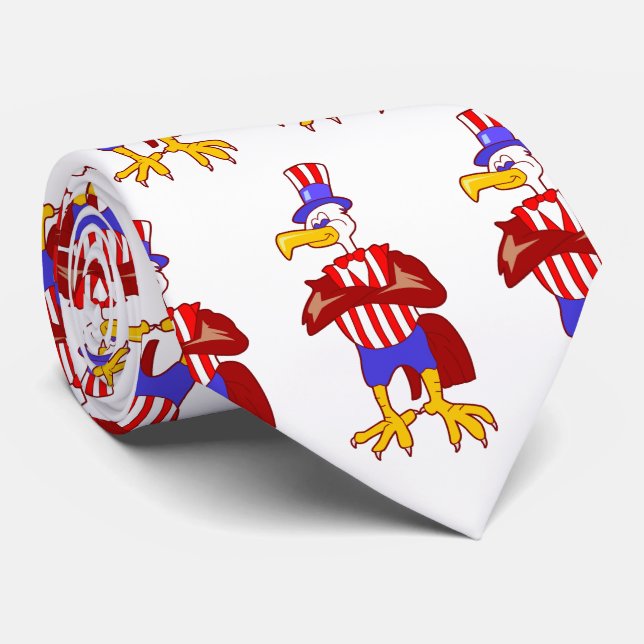Cravate USA Patriotique Eagle Oncle Sam Necktie (Roulé)