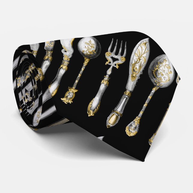 Cravate Ustensiles de cuisine de couverts de chef (Roulé)