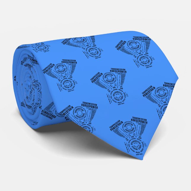 Cravate V jumeau Motorcycle Moteur Calligramme Word Art (Roulé)