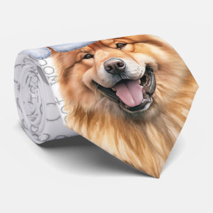 Cravate Vacances Amoureux des chiens de Noël Cute Chow Cho