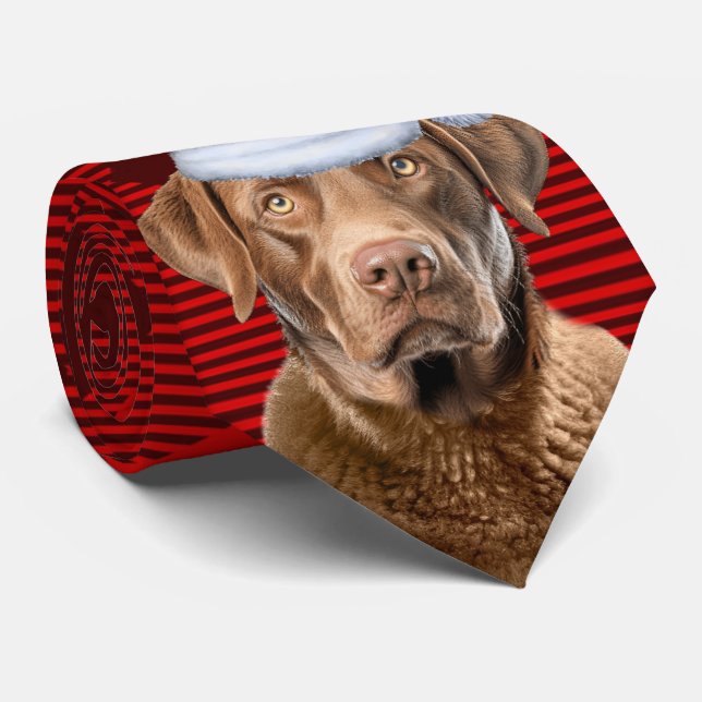 Cravate Vacances Chesapeake Retriever Chien Plaid Noël (Roulé)
