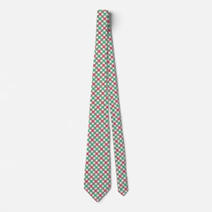 Cravate Vacances Diagonal Rouge et Vert Plaid