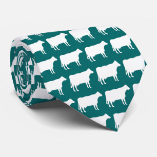 Cravate Vaches blanches - Vert mousse