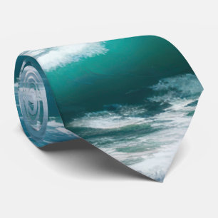 Cravate Vagues de l'océan turquoise déferlantes