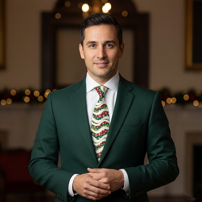 Cravate Vagues de Noël et flocons de neige (Créateur téléchargé)