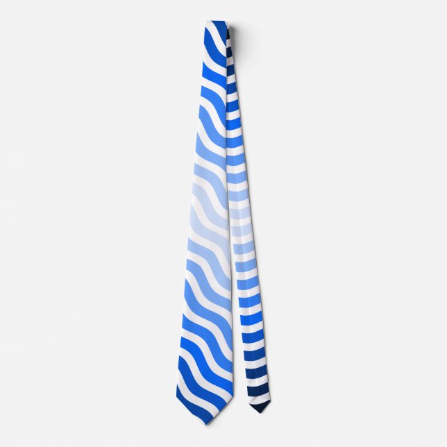 Cravate Vagues motif -01 White BG (Devant)
