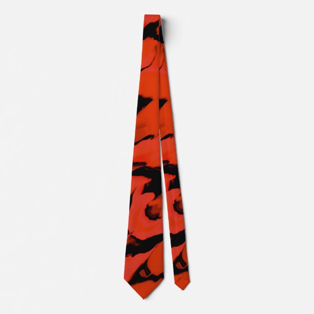 Cravate Vagues noir et rouge Sumo Design Necktie (Devant)