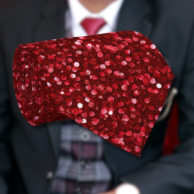 Cravate Valentine Classique Tendance Rouge Pailleté (Créateur téléchargé)