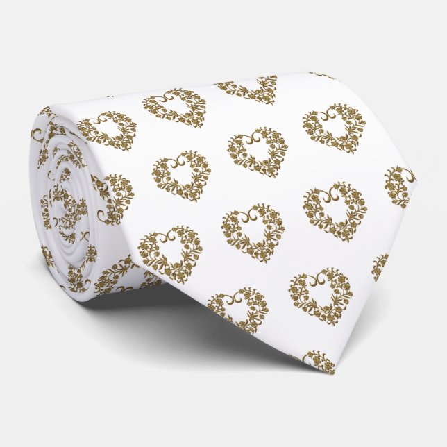 Cravate Valentine en paillettes d'or (Roulé)