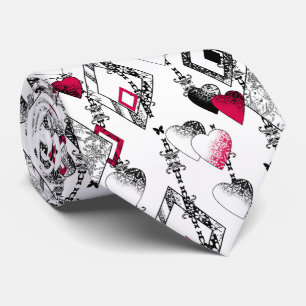 Cravate Valentines Jour coeurs sans couture noir rouge bla