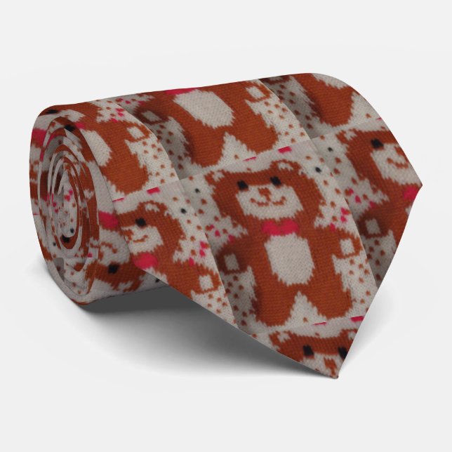 Cravate Valentines XMas Teddy Bear Large Knit Stocking (Roulé)