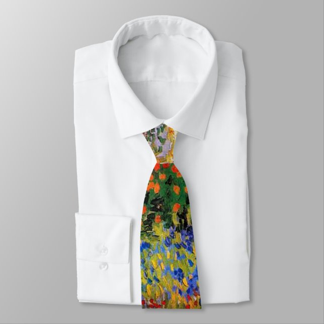 Cravate Van Gogh - Flower Garden, fine art painting, (Attaché)