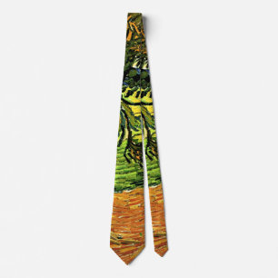 Cravate Van Gogh - Paysage avec arbres et figures