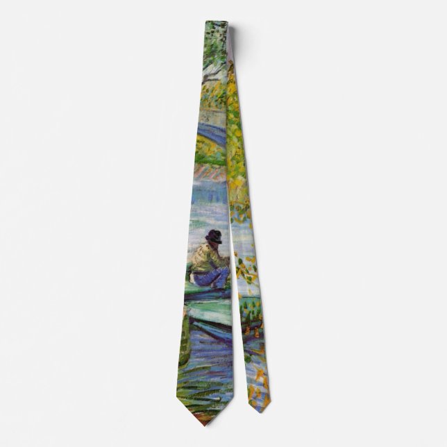 Cravate Van Gogh, pêche au printemps, Pont (Devant)