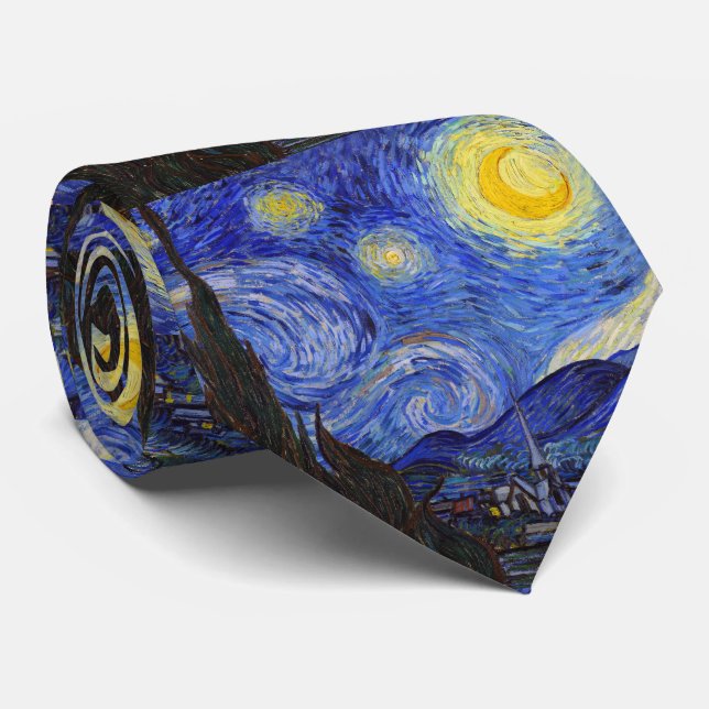 Cravate van Gogh,""Starry night" (Roulé)