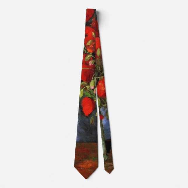 Cravate Vase avec des coquelicots rouges de Vincent van Go (Devant)