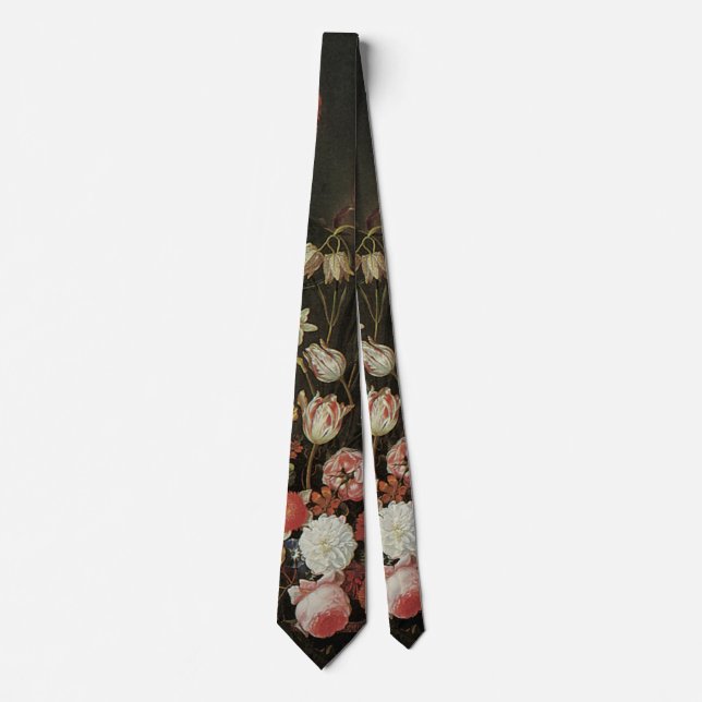 Cravate Vase de fleurs de style baroque vintage (Devant)