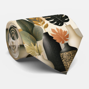 Cravate Vases en céramique boho modernes et feuilles botan