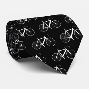 Cravate Vélo blanc sur noir